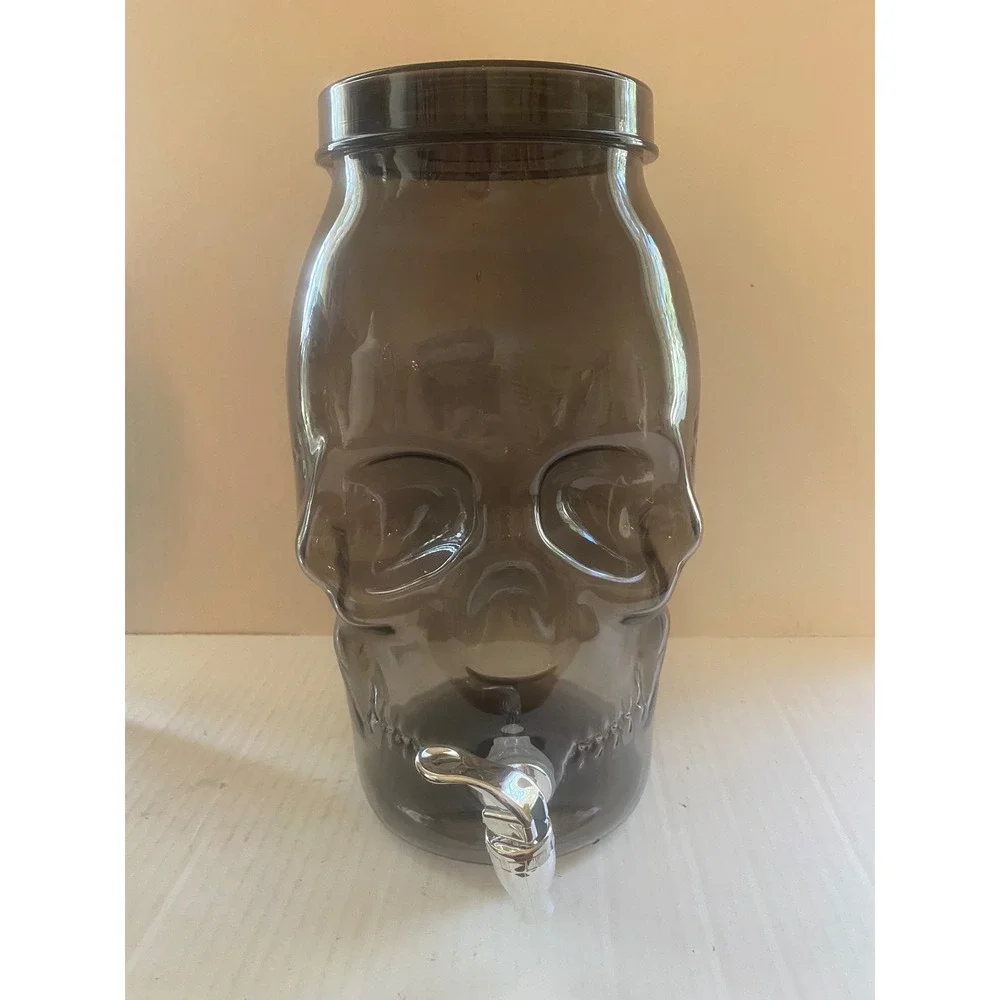 Skull Beverage Dispenser 2 gallon smoky Halloween Party Drink Server New